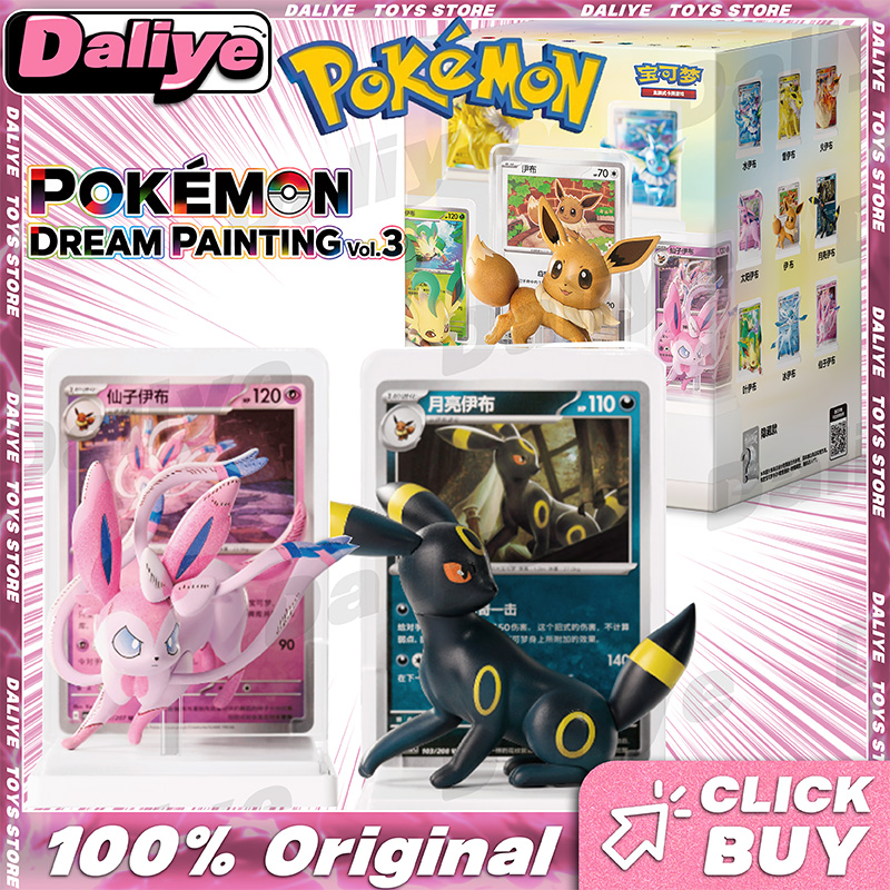 Model Kit Eevee - بطاقات بوكيمون أصلية 100%، مجموعة شخصيات
