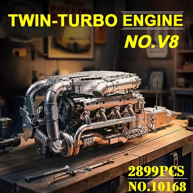 Model Kit Engine V8 - طقم محرك V8 مزدوج التوربو من