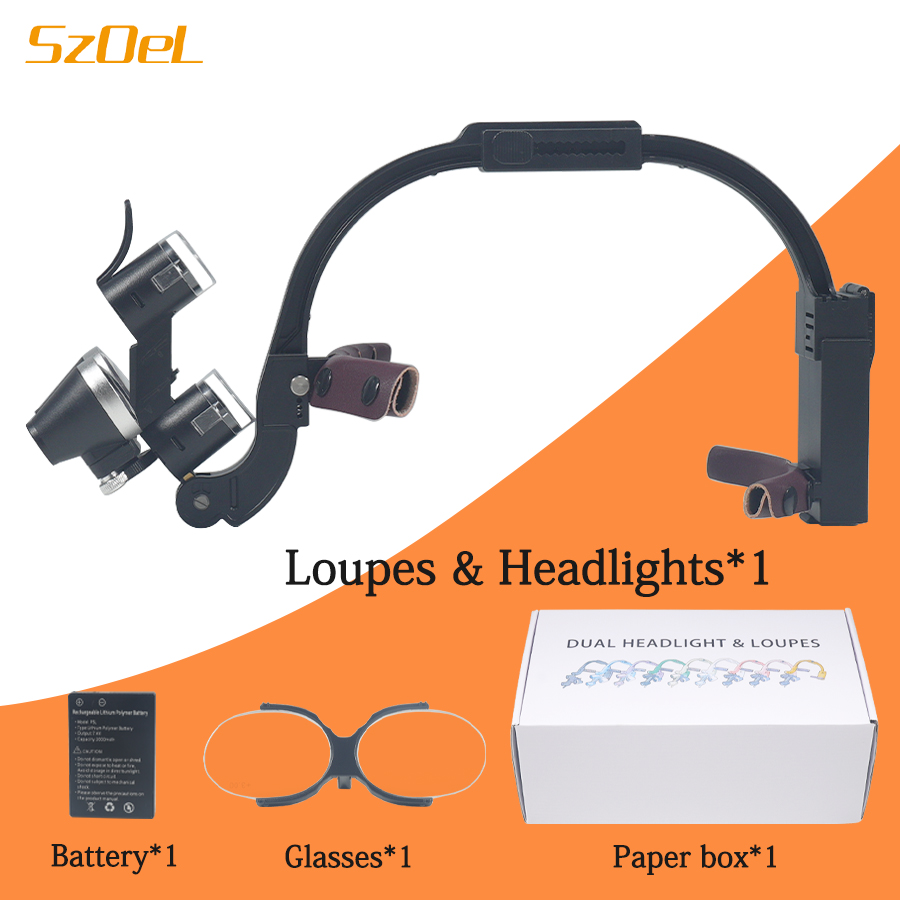 Magnifier With Light - 2.5X/3.5X الأسنان مجهر عدسة مكبرة الفم