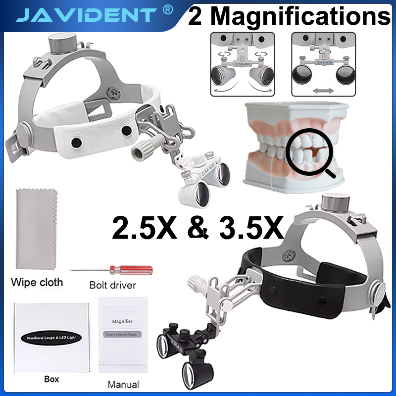 Magnifier With Light - خوذة جافيدنت بيضاء/سوداء خفيفة الوزن قابلة