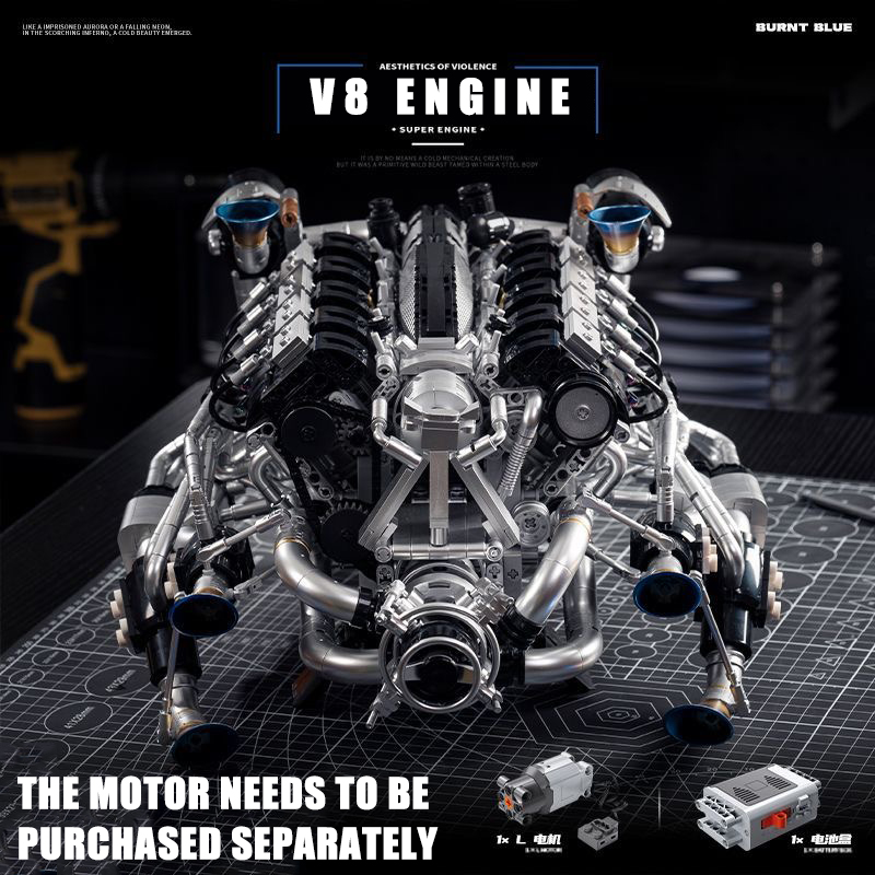 مجموعة مكعبات بناء محرك MOC Su - مراجعة Model Kit Engine V8 وسعره