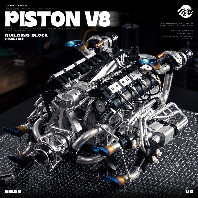 مجموعة مكعبات بناء محرك MOC Su - مراجعة Model Kit Engine V8 وسعره