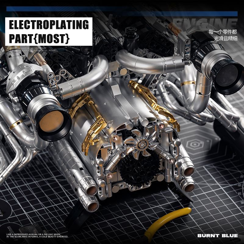 مجموعة مكعبات بناء محرك MOC Su - مراجعة Model Kit Engine V8 وسعره
