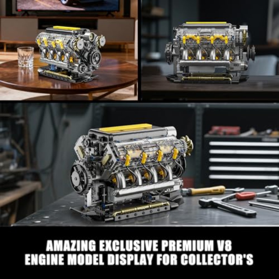 طقم نموذج محرك V8 يعمل بالفعل، - مراجعة Model Kit Engine V8 وسعره