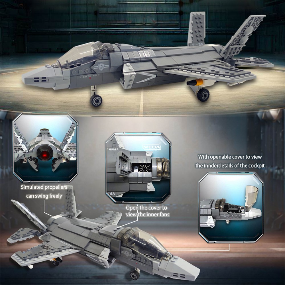 646 قطعة F-35 البرق II طائرة ب - مراجعة Model Kit Ww2 وسعره