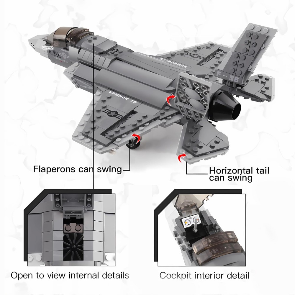 646 قطعة F-35 البرق II طائرة ب - مراجعة Model Kit Ww2 وسعره
