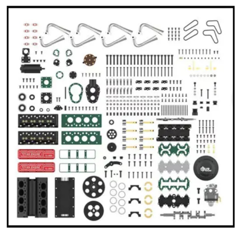 محرك TOYAN V8 غازي رباعي الأشو - مراجعة Model Kit Engine V8 وسعره