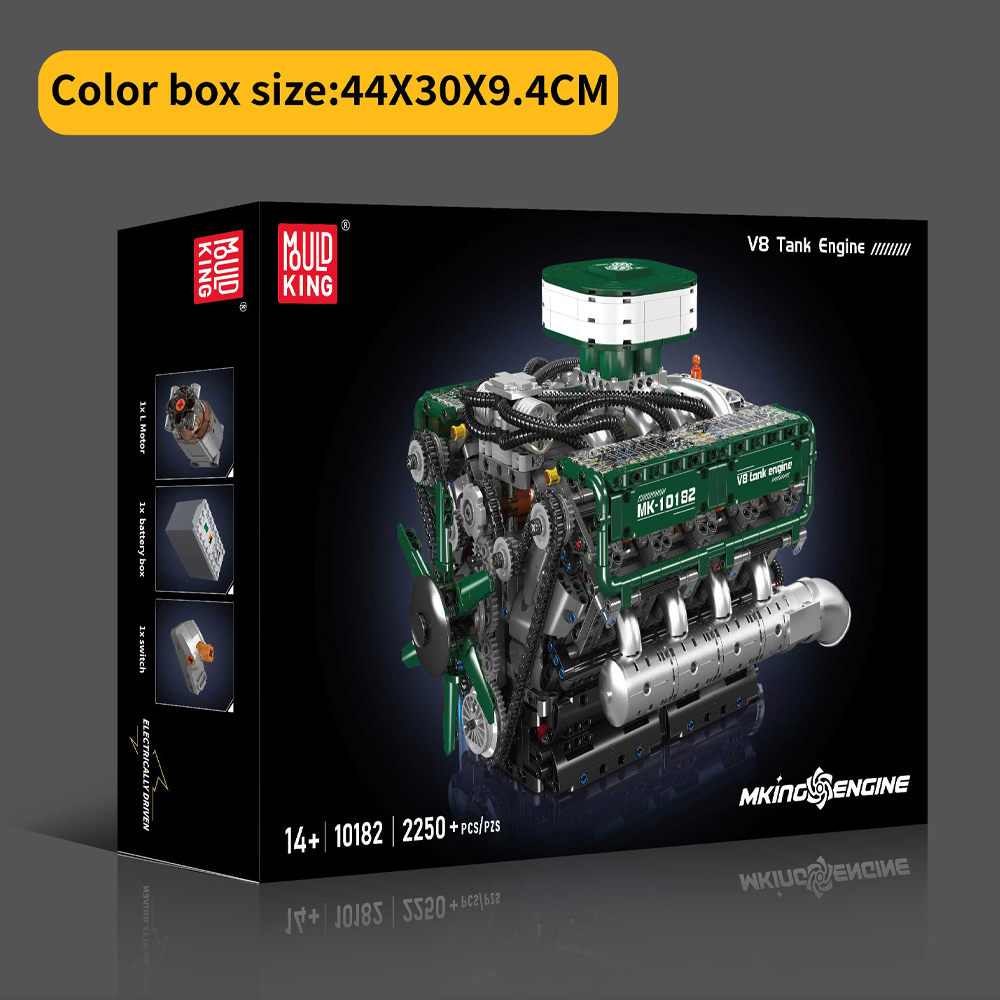 قالب الملك 10182 V8 خزان المحر - مراجعة Model Kit Engine V8 وسعره