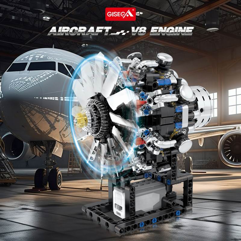 نموذج محرك طيران G8910 V8 مكون - مراجعة Model Kit Engine V8 وسعره