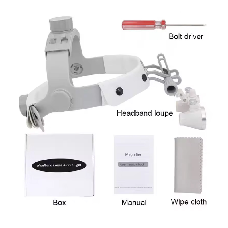 خوذة جافيدنت بيضاء/سوداء خفيفة - مراجعة Magnifier With Light وسعره