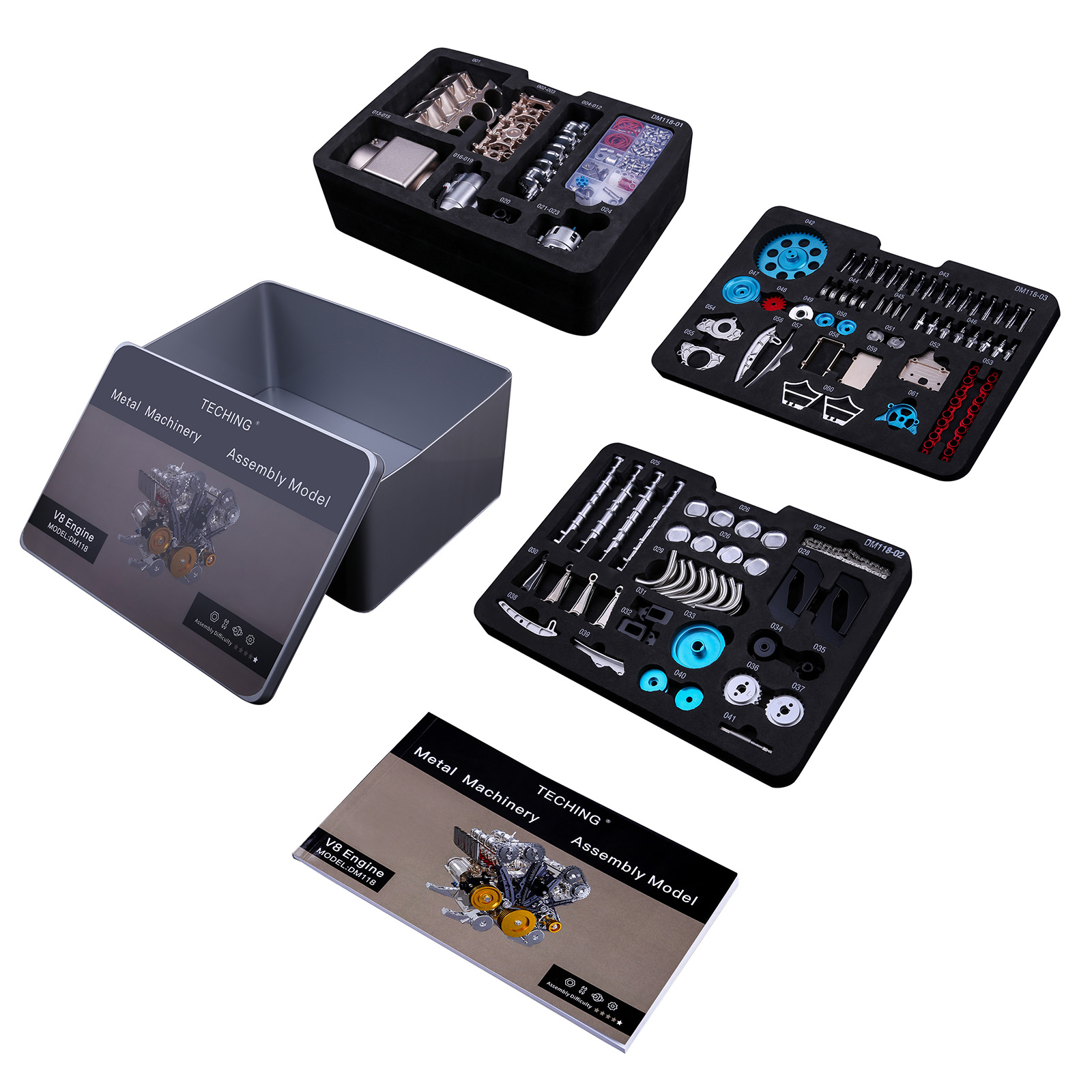 500 + قطعة DIY V8 محرك نموذج م - مراجعة Model Kit Engine V8 وسعره