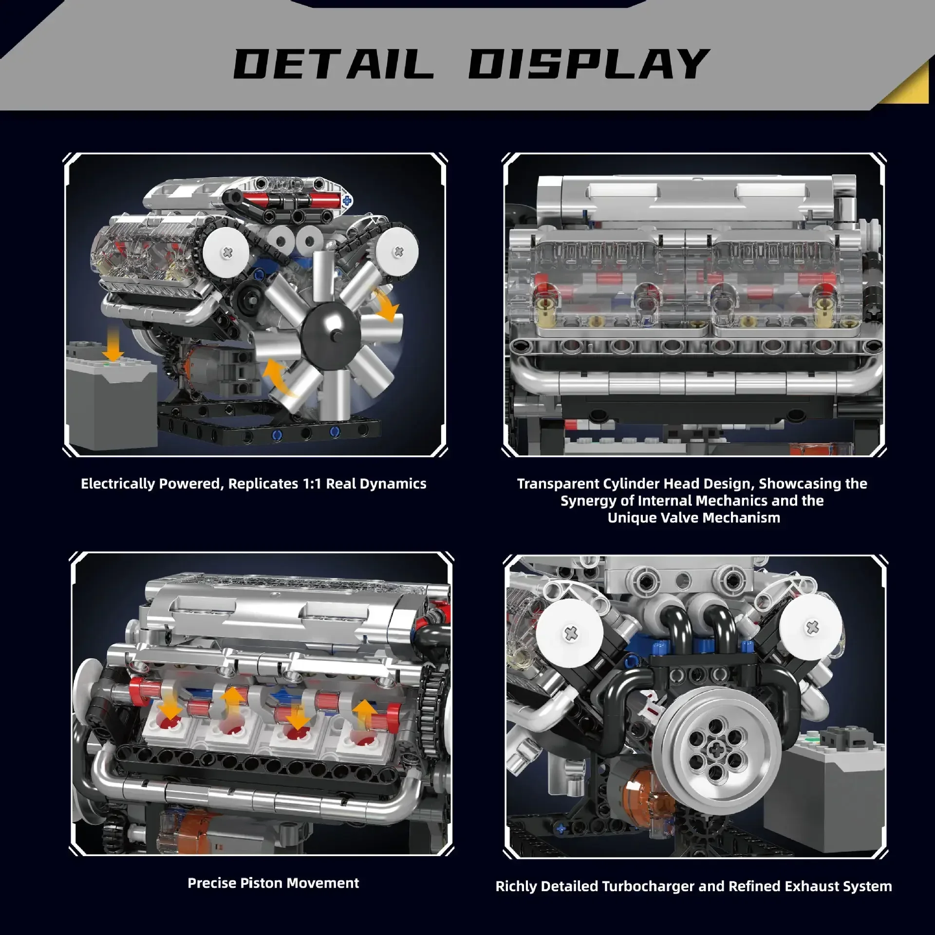 مجموعات مكعبات بناء محرك Mould - مراجعة Model Kit Engine V8 وسعره
