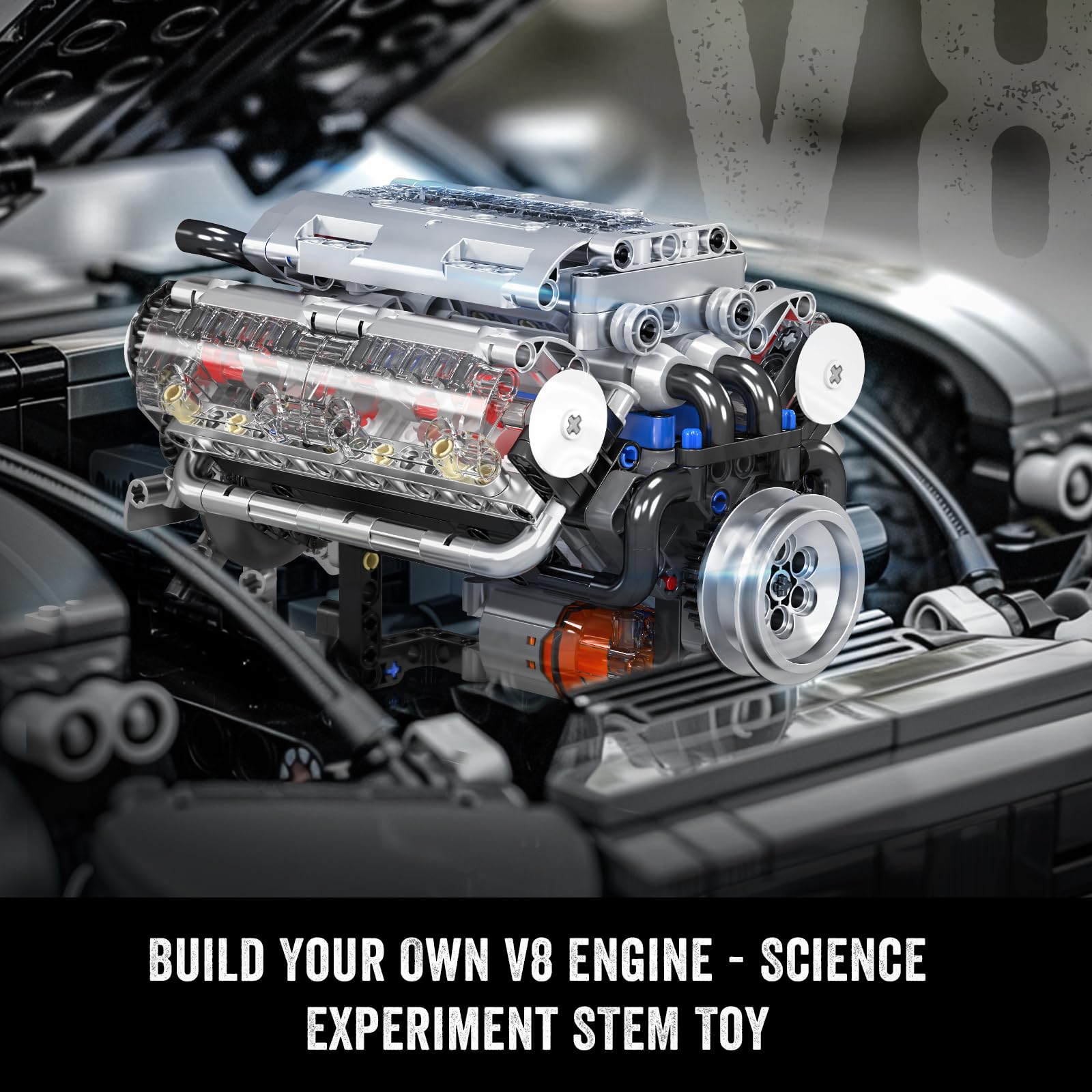 مجموعة مكعبات بناء محرك V8 من  - مراجعة Model Kit Engine V8 وسعره