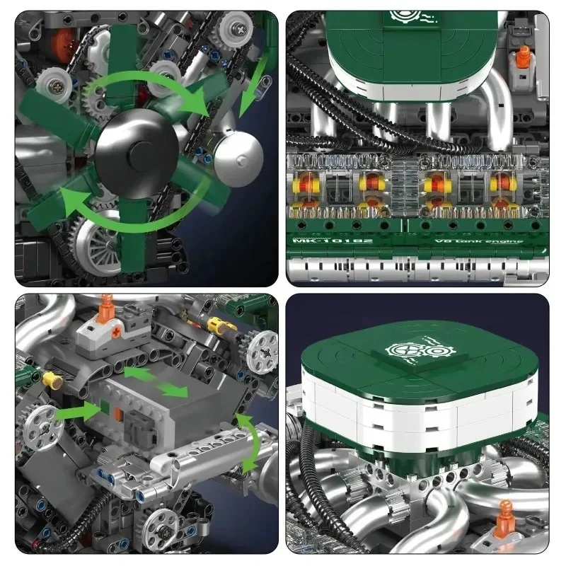 2250 قطعة، مجموعة بناء سيارة س - مراجعة Model Kit Engine V8 وسعره